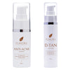 Flawora's Pack of 2 D Tan Lotion & Anti Acne Serum