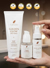 Set of Flawora Golden Glow Niacinamide Face Wash  - 100 ml and FLAWORA Anti Acne Serum for Open Pores-  30ml and  FLAWORA 24k Golden Glow Face Serum with vitamin C for Pigmentation, Anti-Aging and Brightening  Skin - 30 ml
