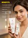 Set of Flawora Golden Glow Niacinamide Face Wash for skin Repair, Hydration and Glow - 100 ml and FLAWORA Anti Acne Serum for Face  to reduce Blackheads,  Open Pores, Excess Oil & Bumpy Texture-  30ml